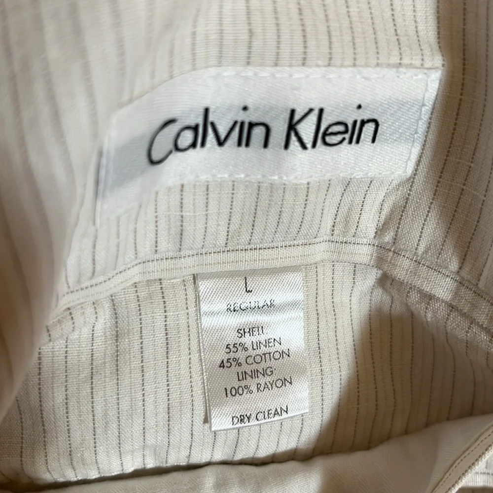 Calvin Klein White Striped Sport Coat Blazer